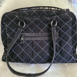 Vera Bradley Weekender Large Travel Tote Bag Blue Black